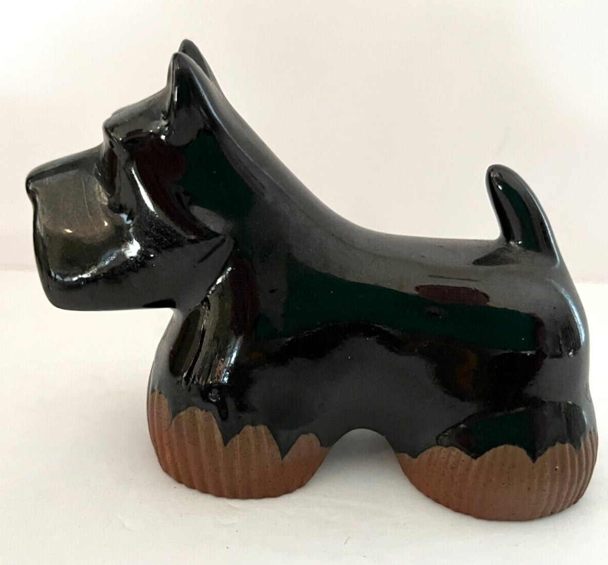 Black Scottie  NEW Ceramic Dog Figurine ~Brown Feet 5\