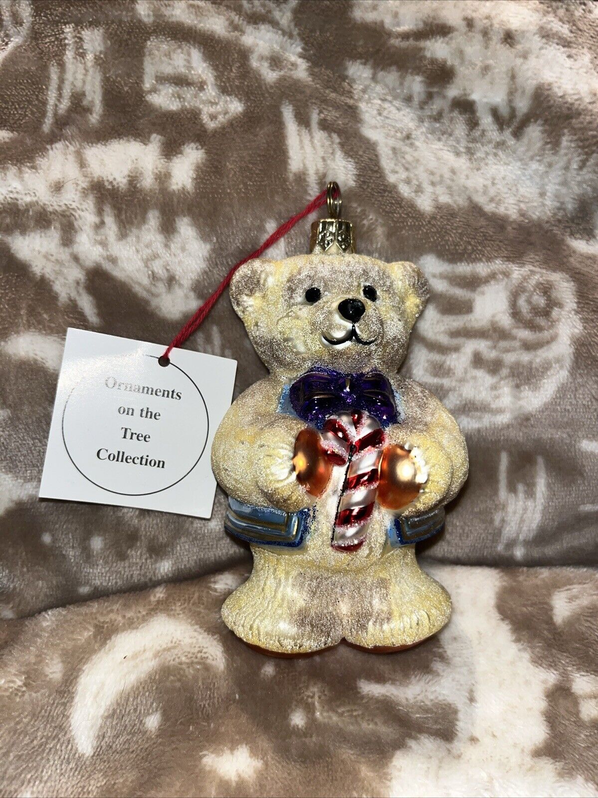 Spode Ornaments On The Tree Collection Blown Glass Teddy Bear With Tag Poland
