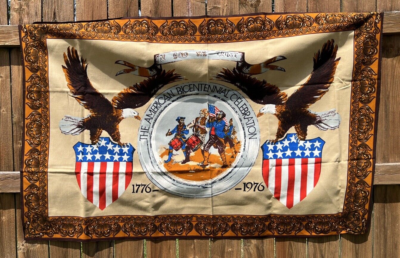 Vintage American Bicentennial 1776 1976 Celebration Wall Tapestry 59