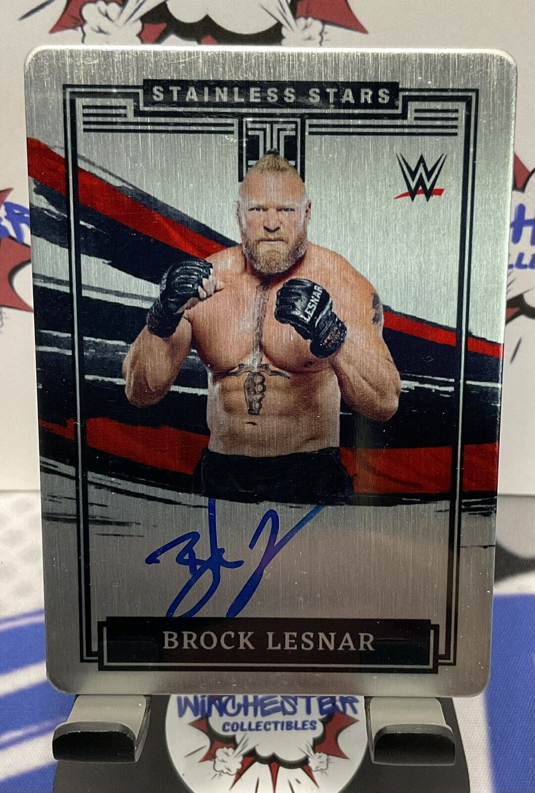 WWE Panini Impeccable Stainless Stars Auto BROCK LESNAR /99 SS-BLS