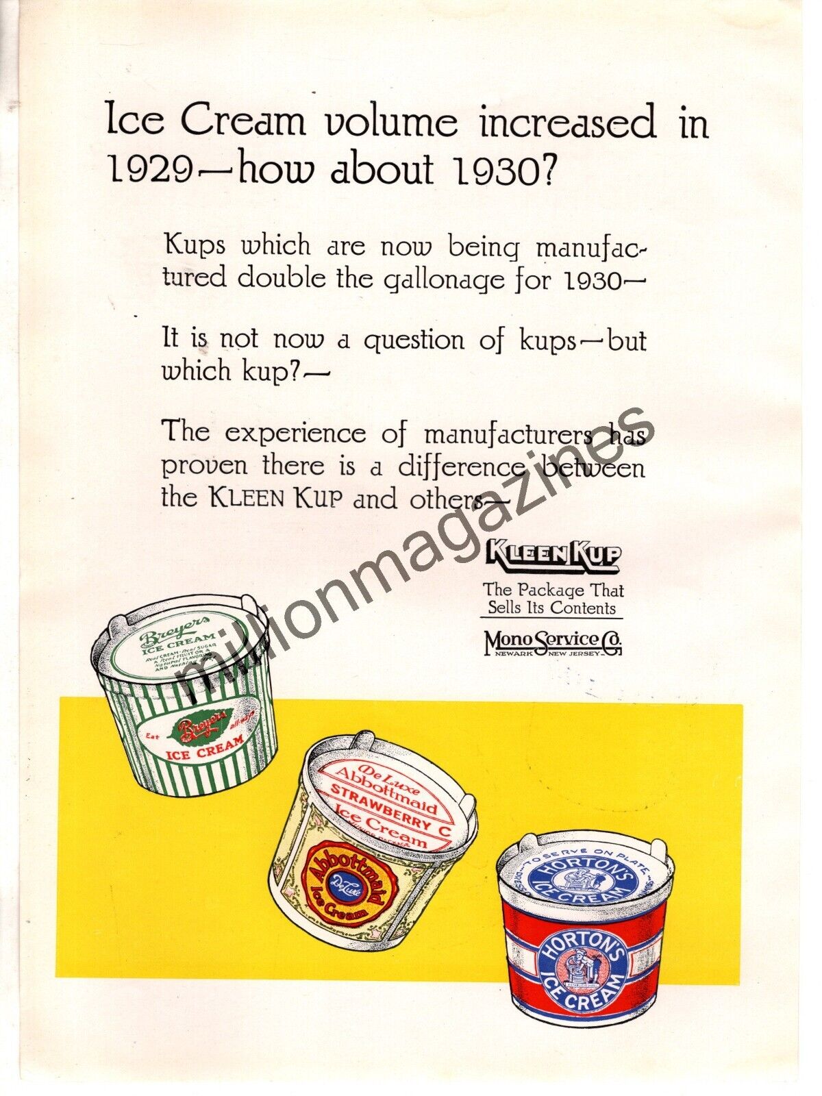 1929 Ice Cream - Breyer\'s, Horton\'s, Reid Original color 2 page ad  - Very Rare