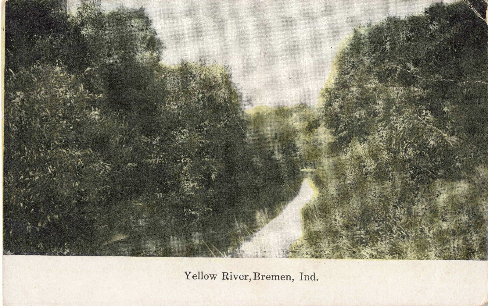 Yellow River Bremen Indiana IN 1909 Postcard