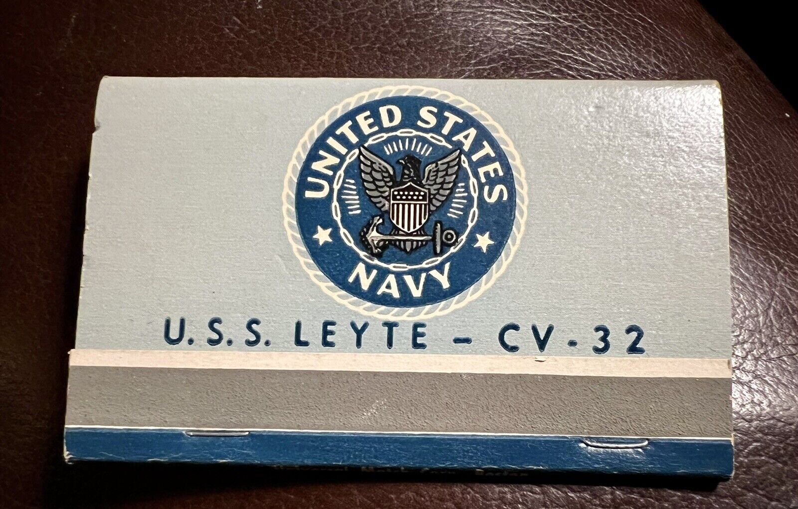 United States Navy, U.S.S. Leyte - CV - 32 - Vintage 40-Stick Matchbook