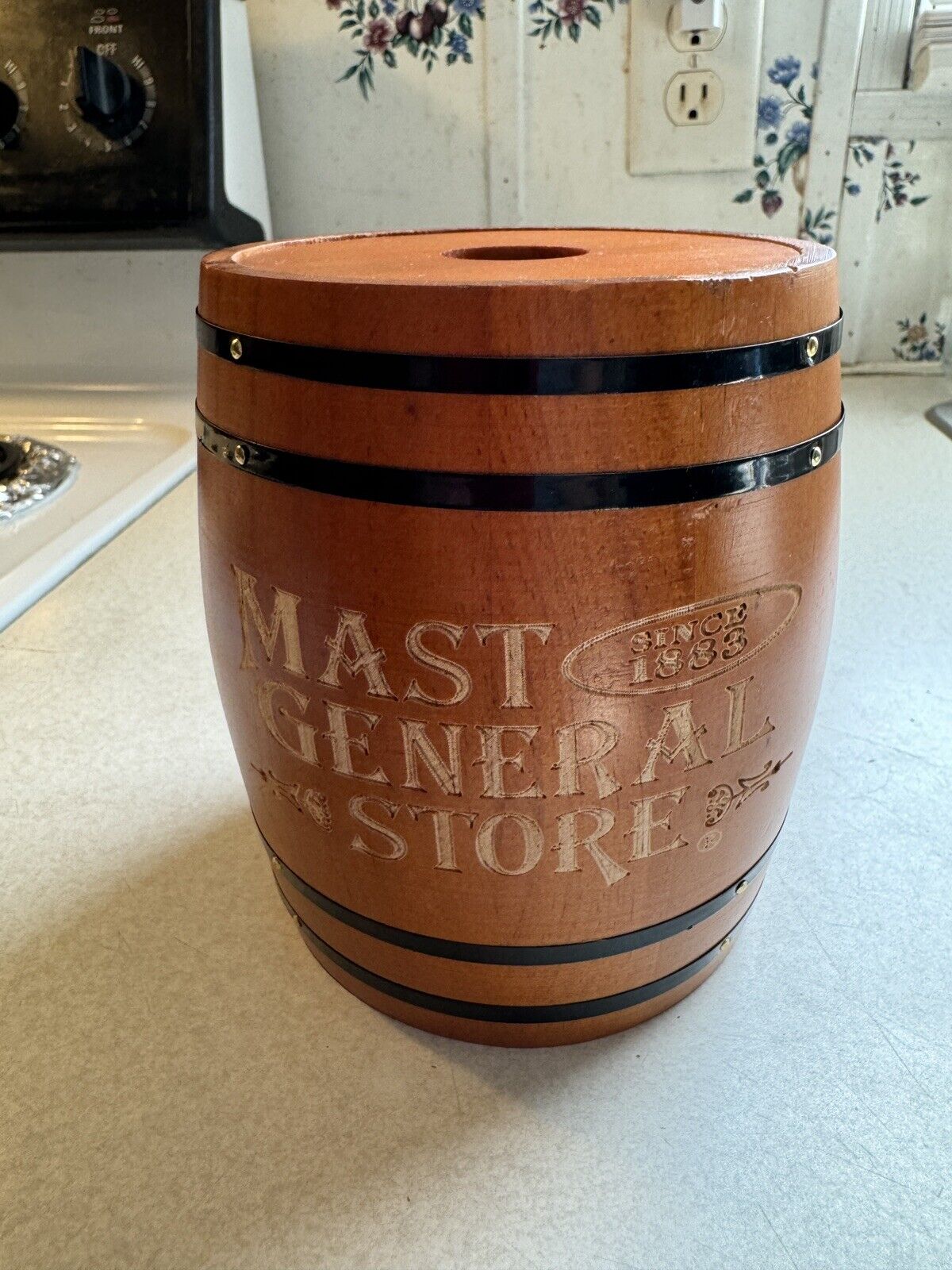 Mast General Store Wooden Barrel With Lid