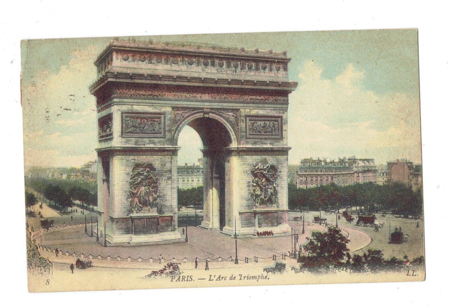 Postcards Vin(1) France, Paris Htl Invalides/Bldv. St Martin/Triomphe Arc (432)