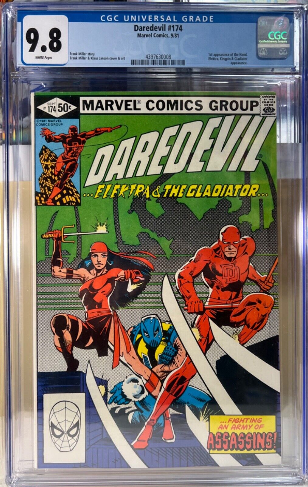 Daredevil #174 - CGC 9.8 NM/MT WP 1st appearance of the Hand (1981)