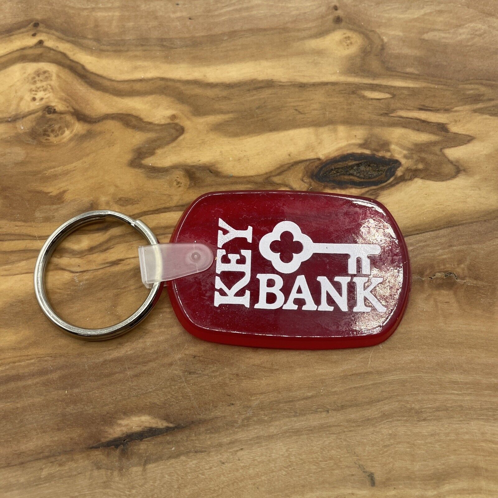 Vintage Key Bank Keychain Key Bank Key Rings Banking Red White