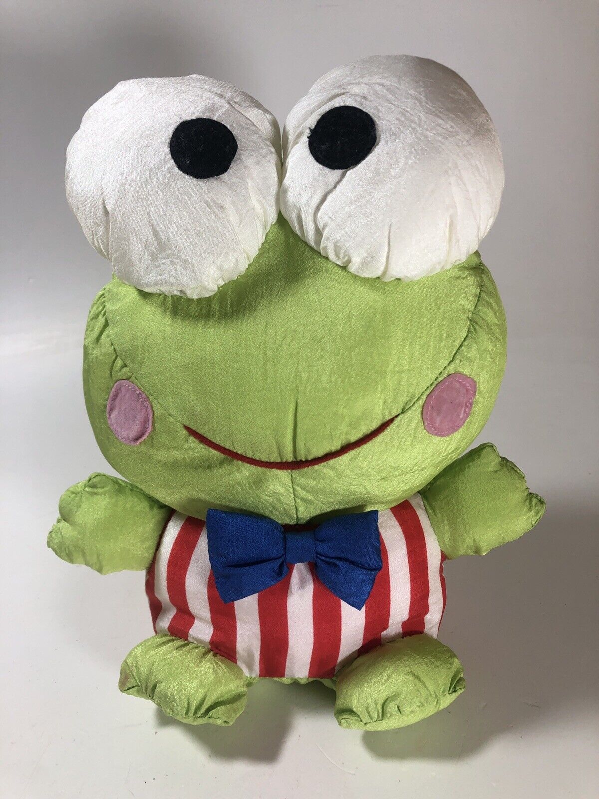 Sanrio Kero Keroppi Vintage 1998 Nylon Frog Plush Stuffed Animal Toy Kawaii 10”