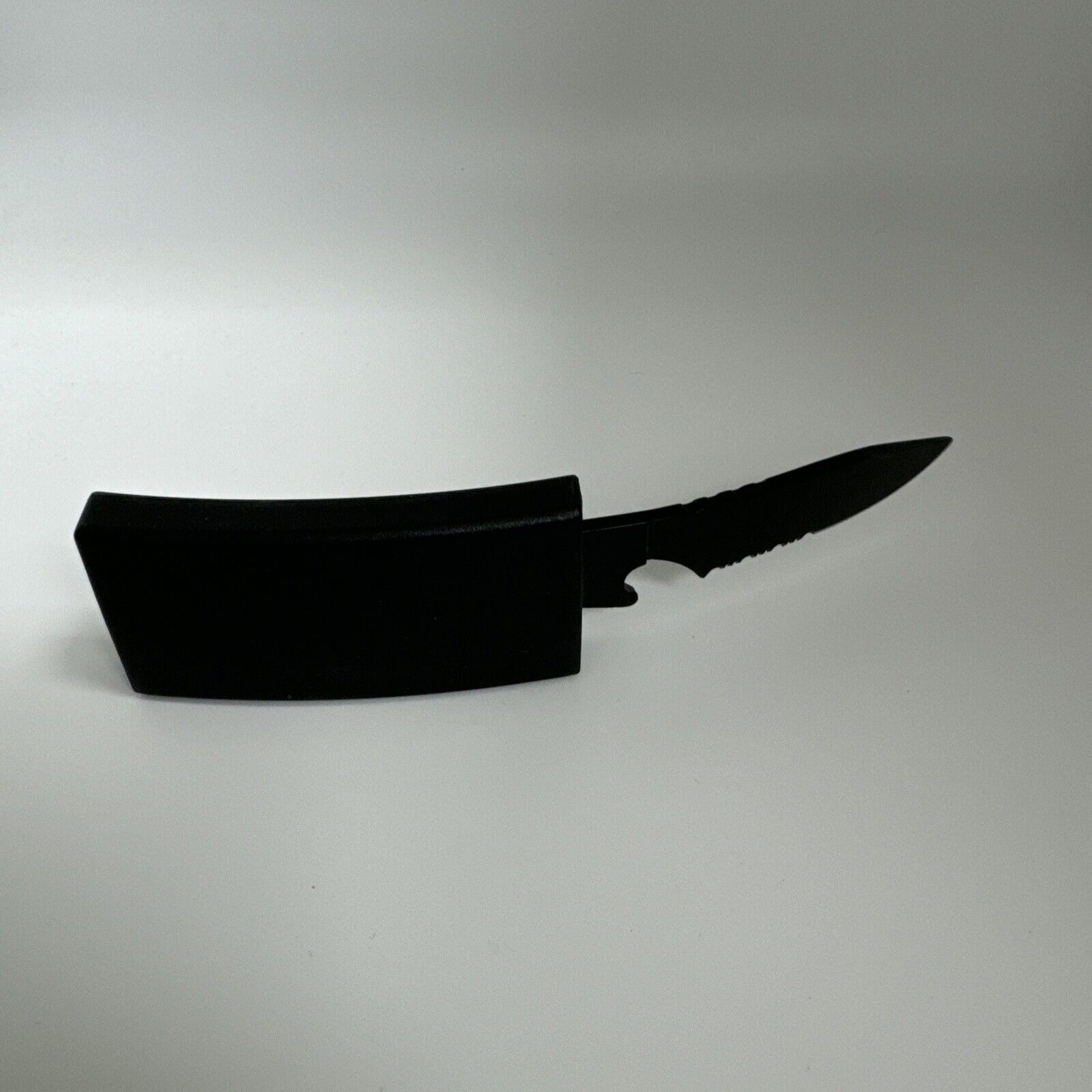 NEW Concealed Black Belt Knife |Quick Access|Serrated 4inc Blade| Bottle Opener.