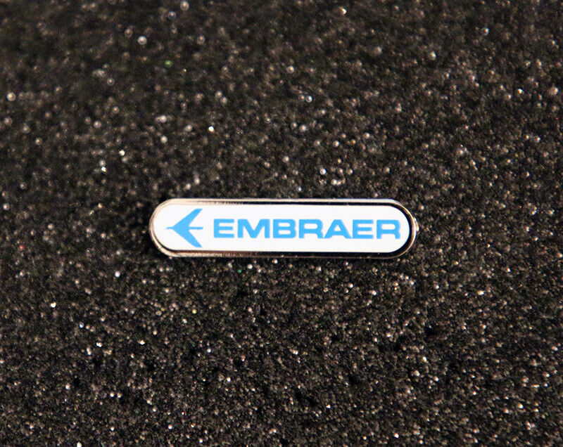 Pin EMBRAER ERJ Logo Pin in white with blue logo