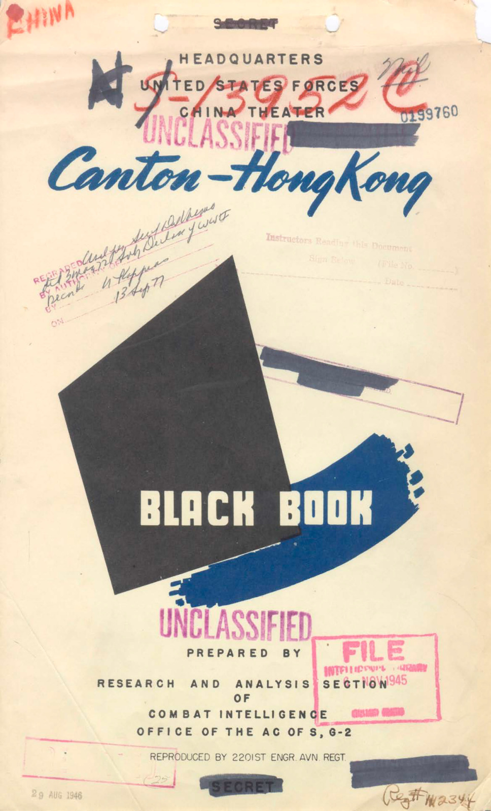 80 Page 1945 Canton - Hong Kong Black Book Military Economic Study on Data CD