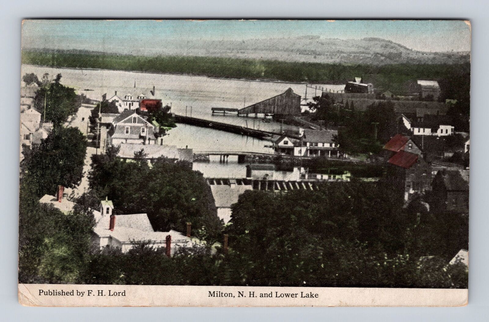 Milton NH-New Hampshire, Lower Lake, Antique, Vintage c1915 Souvenir Postcard