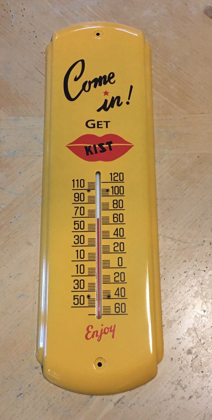 Come in Get KIST Soda METAL ADVERTISING THERMOMETER, (17