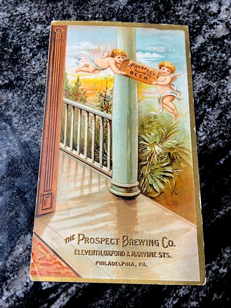 SPECTACULAR EARLY PRE-PRO PROSPECT BEER - BREWING FOLD OUT TRADE CARD PHILA PA