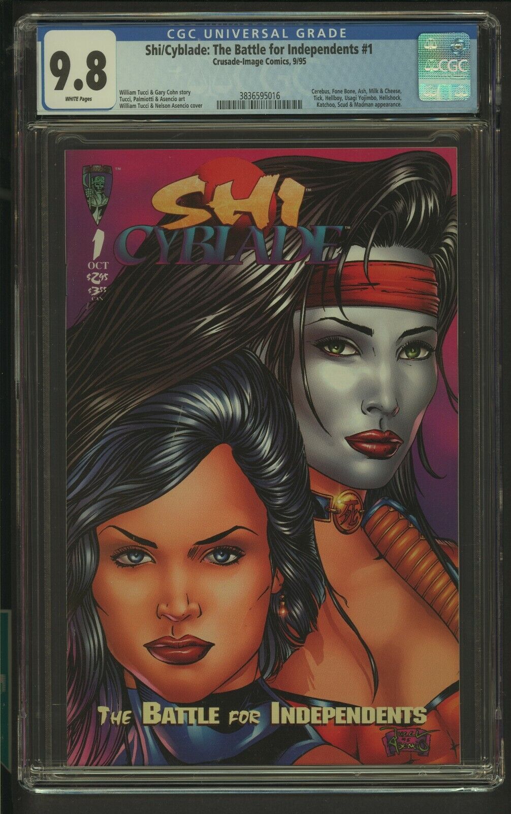 SHI/CYBLADE THE BATTLE FOR INDEPENDENTS 1 CGC 9.8 9/95 W.TUCCI & G.COHN STORY