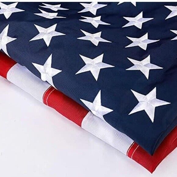 NWT Large American Flag with Embroidered Stars 5\' x 8\'