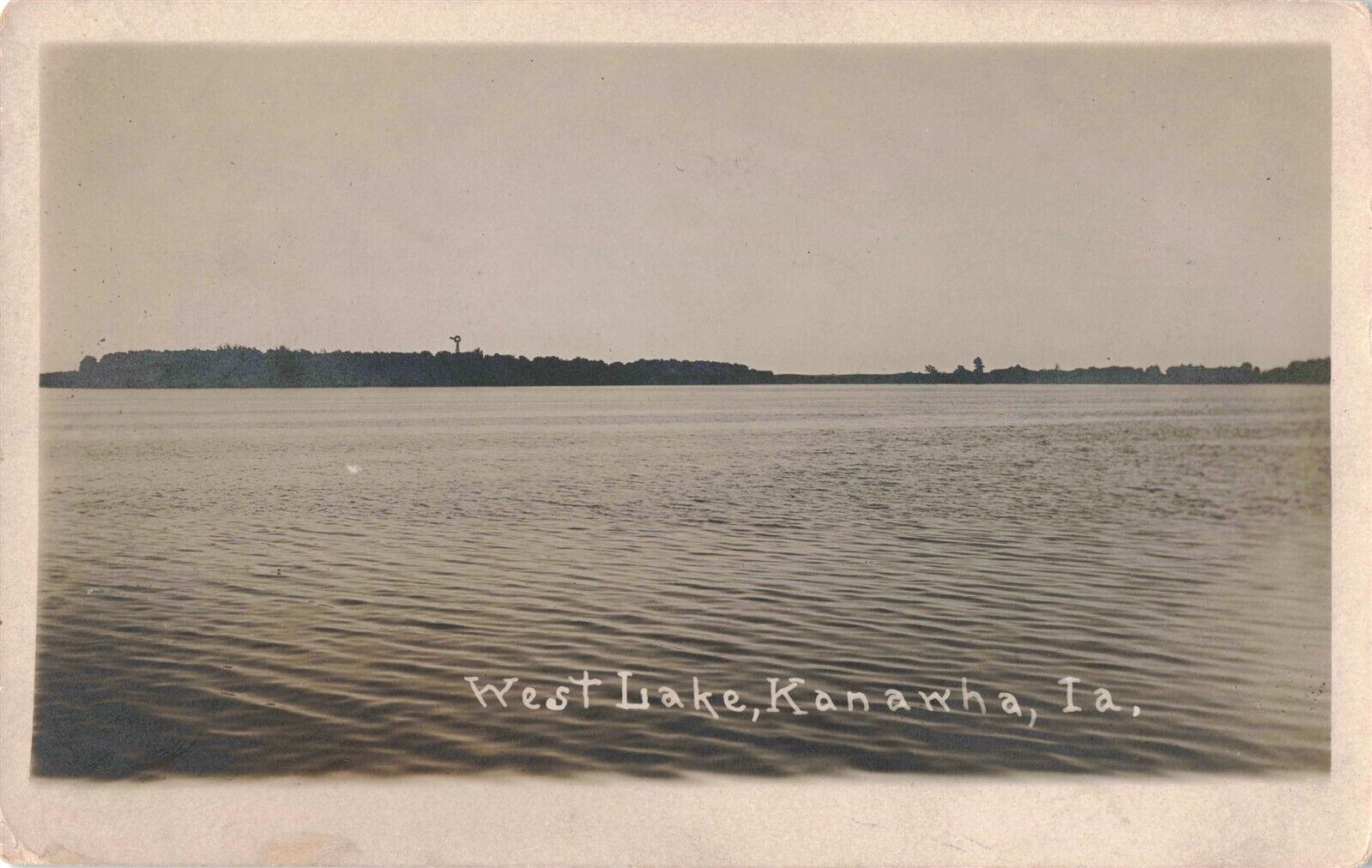 West Lake Kanawha Iowa Real Photo c.1912 RPPC B591
