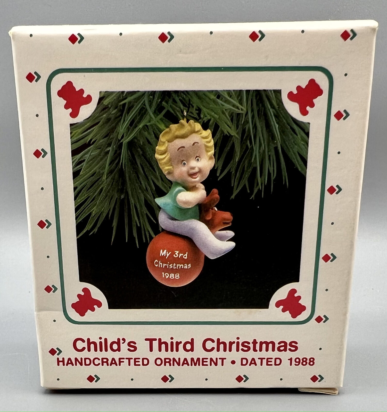 1988 Hallmark Keepsake Ornament - Child's Third Christmas rare Vintage NOS