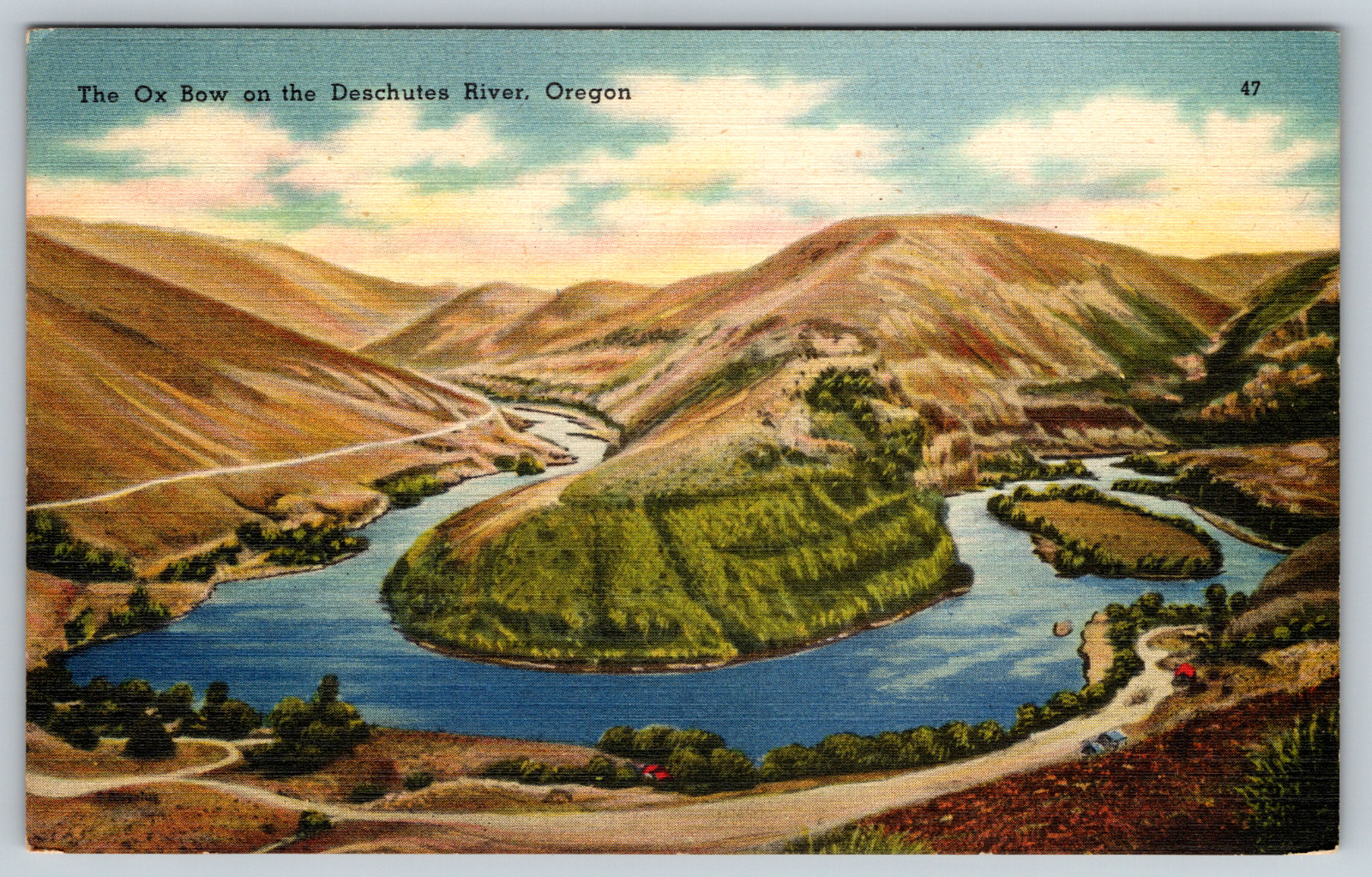 c1940s Ox Bow Deschutes River Oregon Bend Vintage Postcard