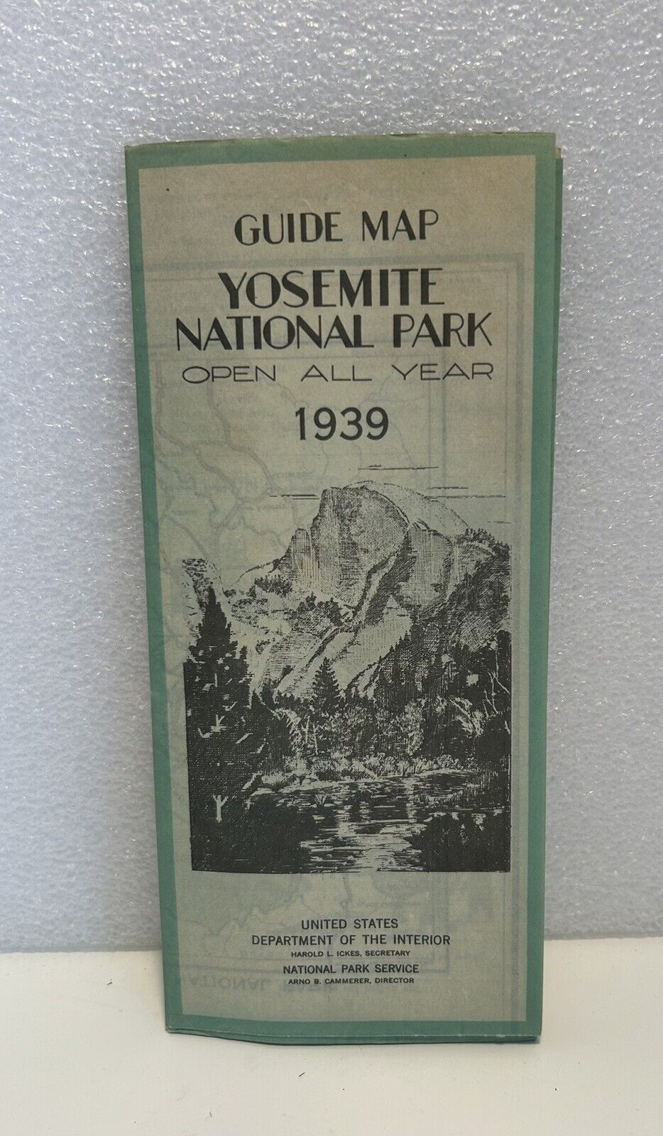 Vintage 1939 Yosemite National Park Official Guide Map