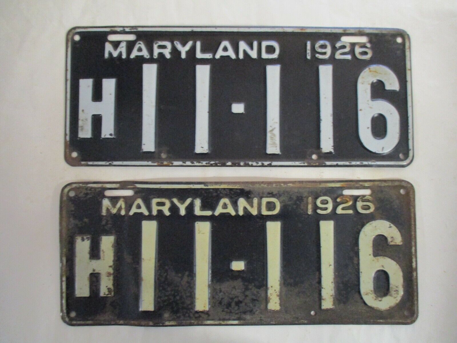 PAIR NICE 1926 Maryland TRUCK  License Plate Tag