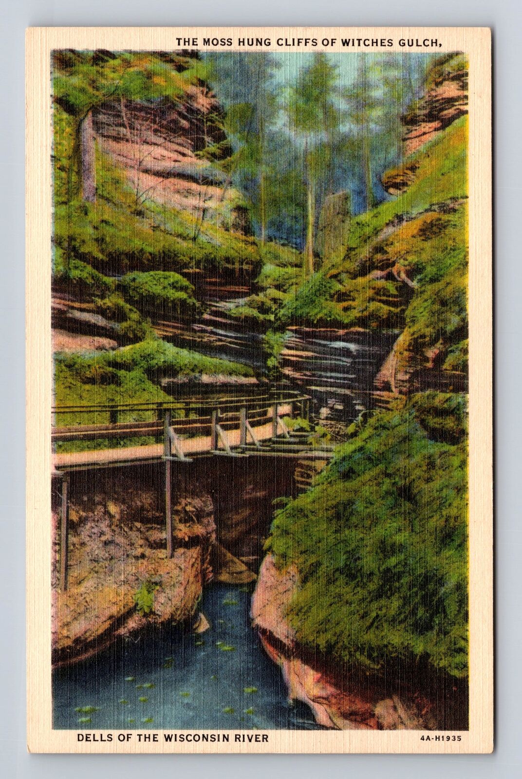 Dells Of The Wisconsin River WI-Wisconsin, Moss, Witches Gulch Vintage Postcard