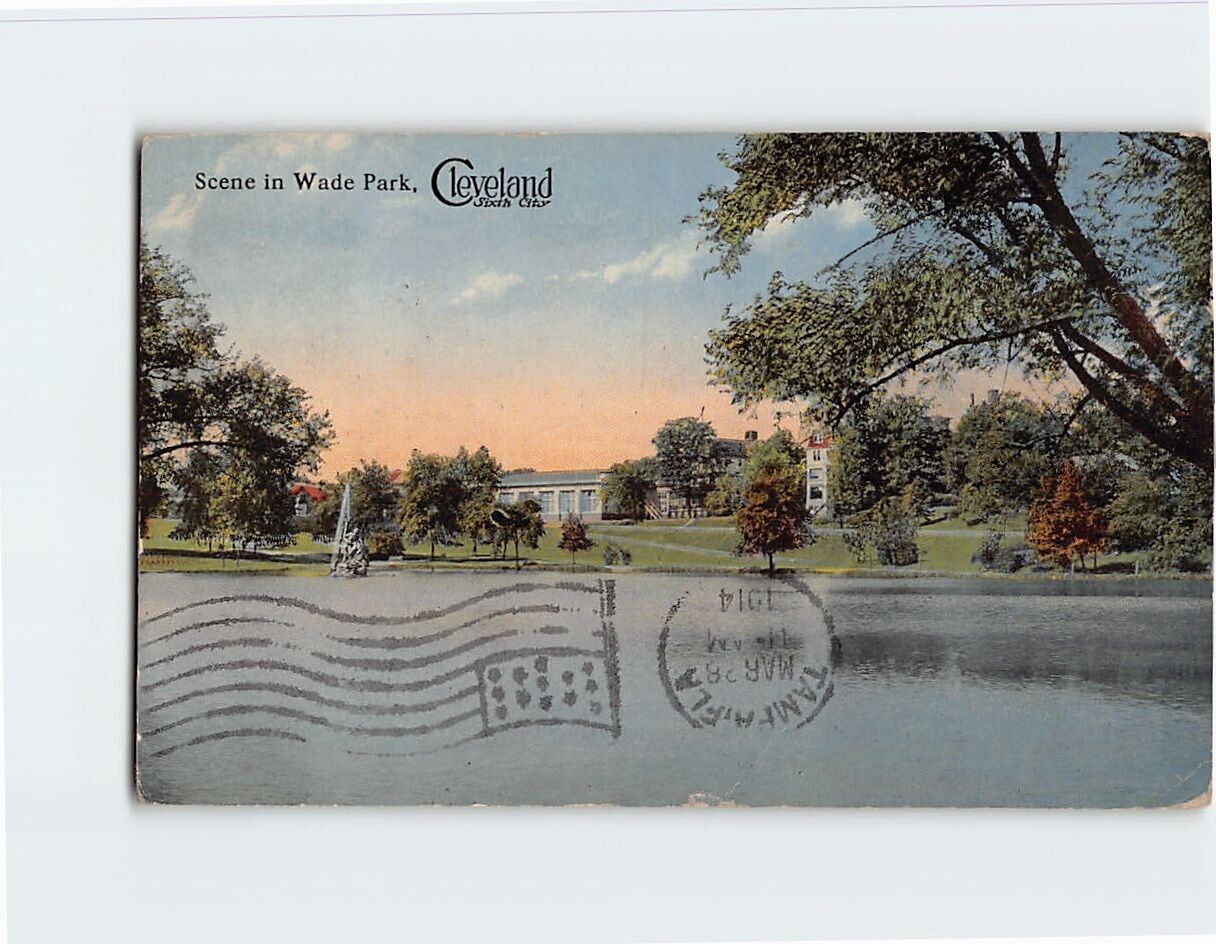 Postcard Scene in Wade Park Cleveland Sixth City Ohio USA