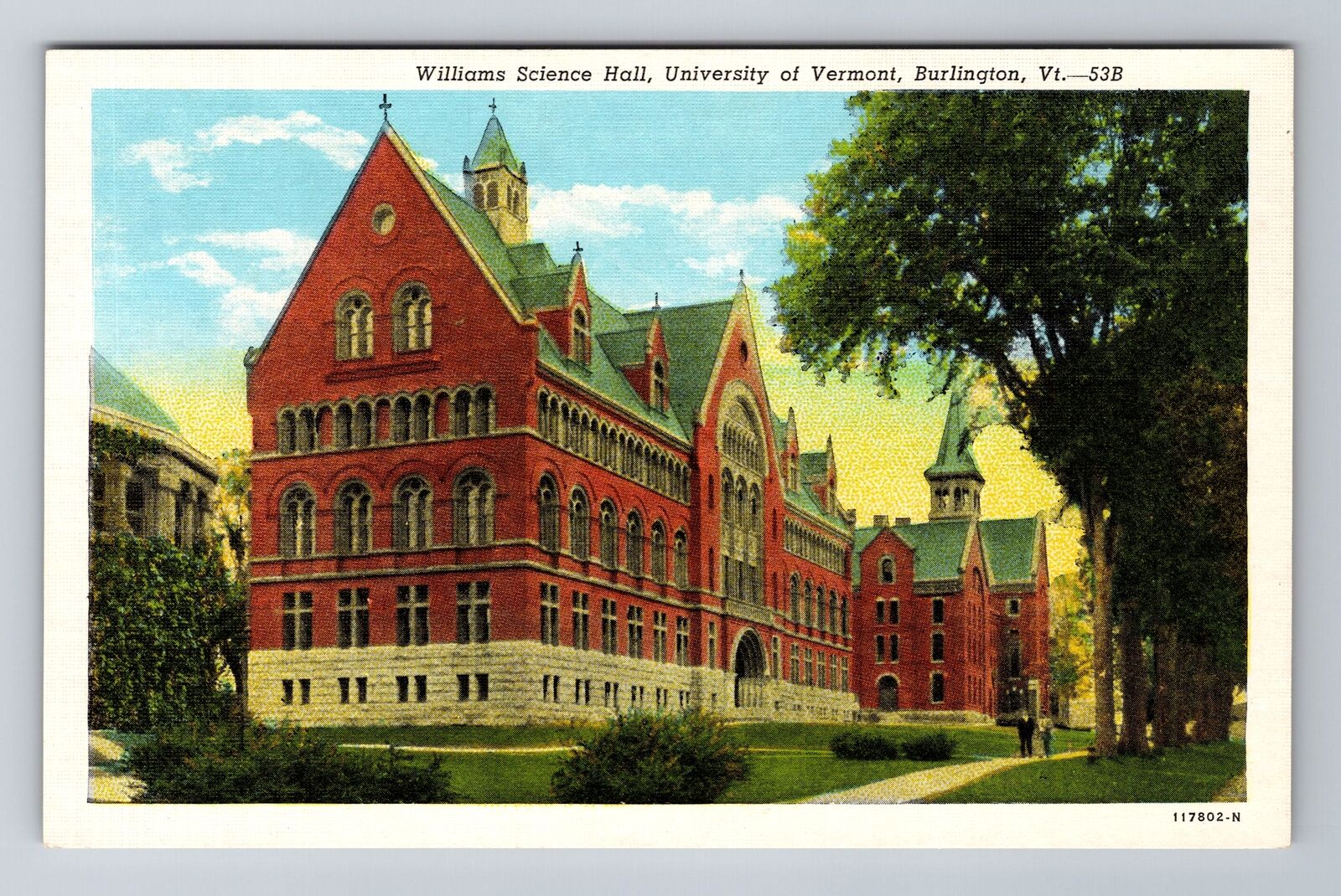 Burlington VT-Vermont, Williams Science Hall, University, Vintage Postcard