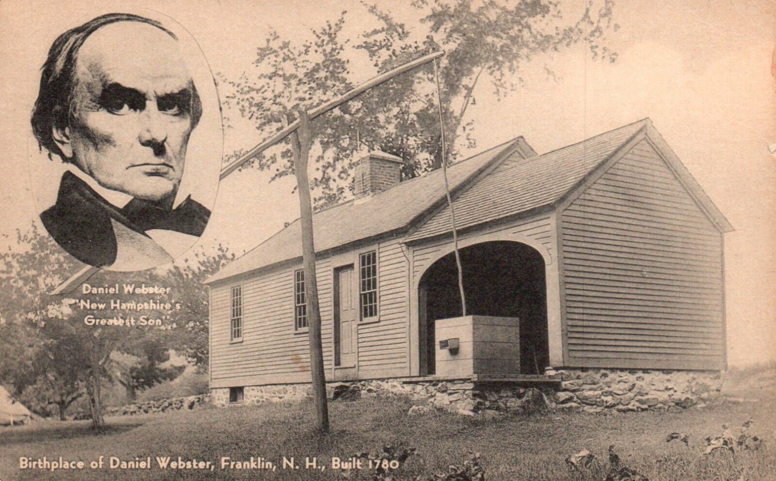 Postcard NH Franklin Birthplace of Daniel Webster Unused Vintage PC b4224