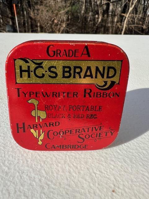 Vintage Harvard Cooperative Society HCS Brand Typewriter Ribbon Tin Cambridge