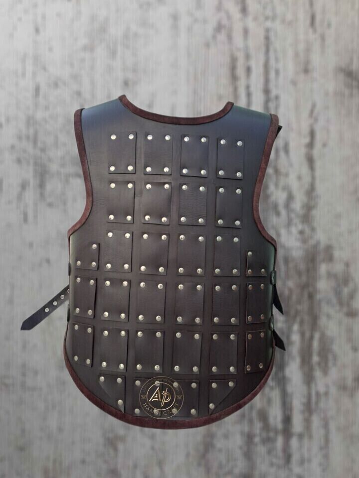 Medieval BROWN leather Mercenarie Brigandine Armor, Viking SCA renaissance Larp