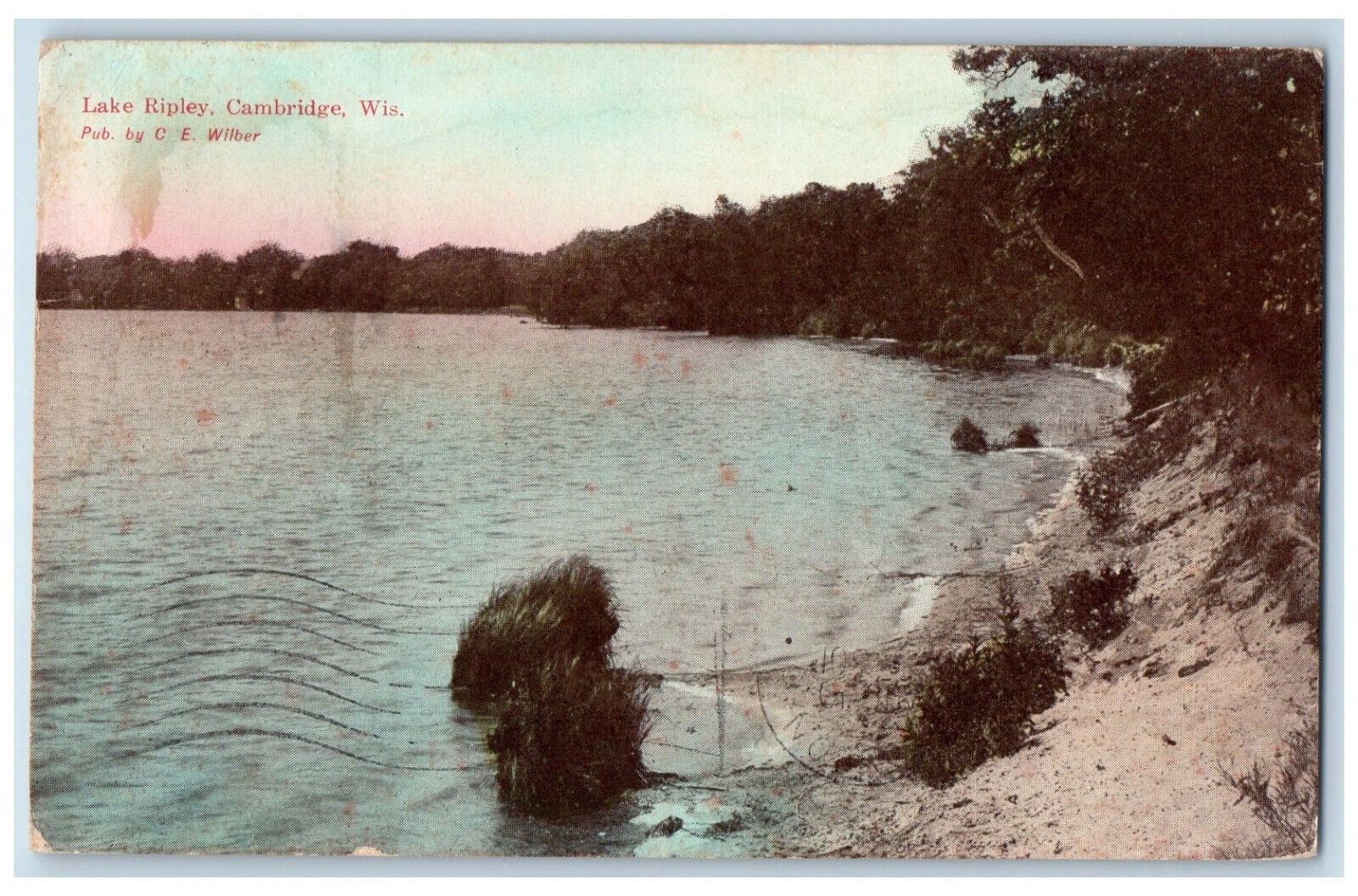 1911 Lake Ripley Cambridge Wisconsin WI CE Wilber Antique Posted Postcard