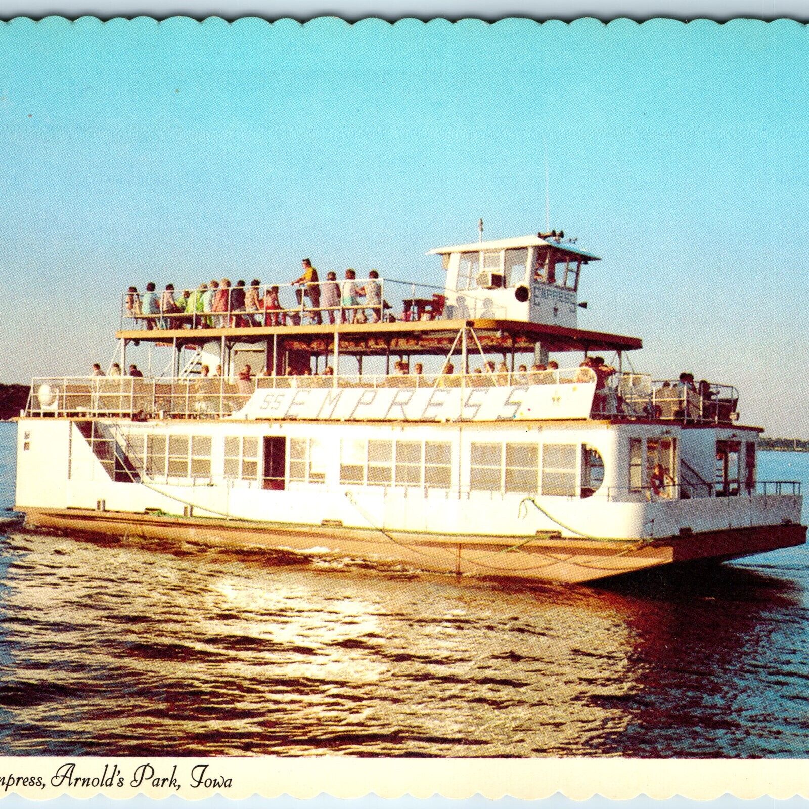 1974 West Lake Okoboji, Iowa SS Empress Ferry Tour Arnold\'s Park Large PC A255