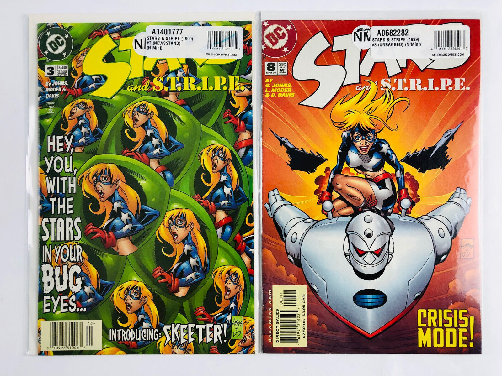 Stars and S.T.R.I.P.E. #3 & 8 Lot 2 Stargirl Shazam 1999 Stripe DC Comic Lot NM