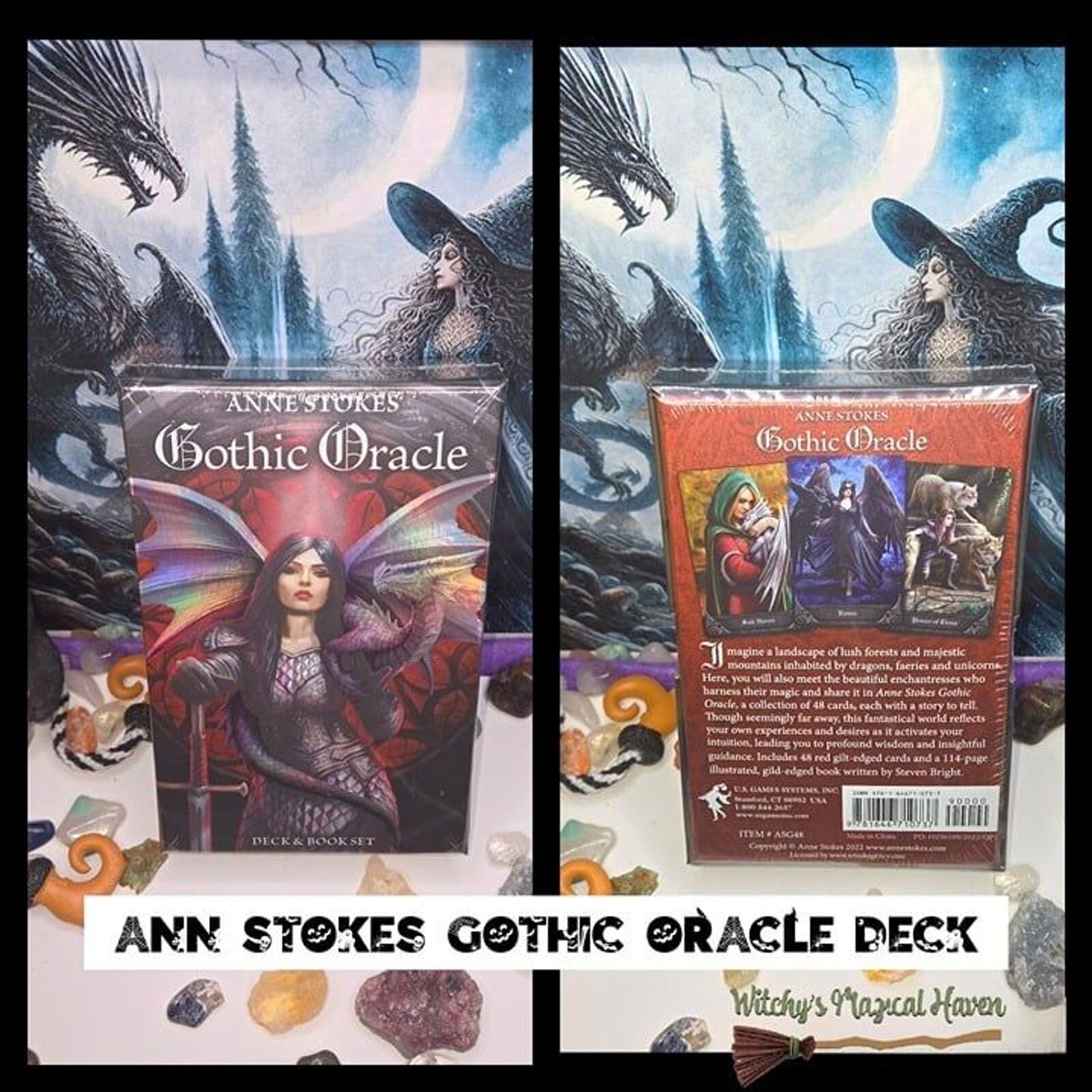 Gothic Oracle Deck and Book Mystical Magical Set by Anne Stokes