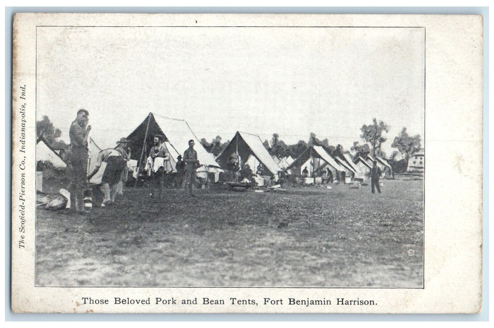 c1905 Fort Benjamin Harrison Beloved Pork and Bean Tents IN WW1 Postcard