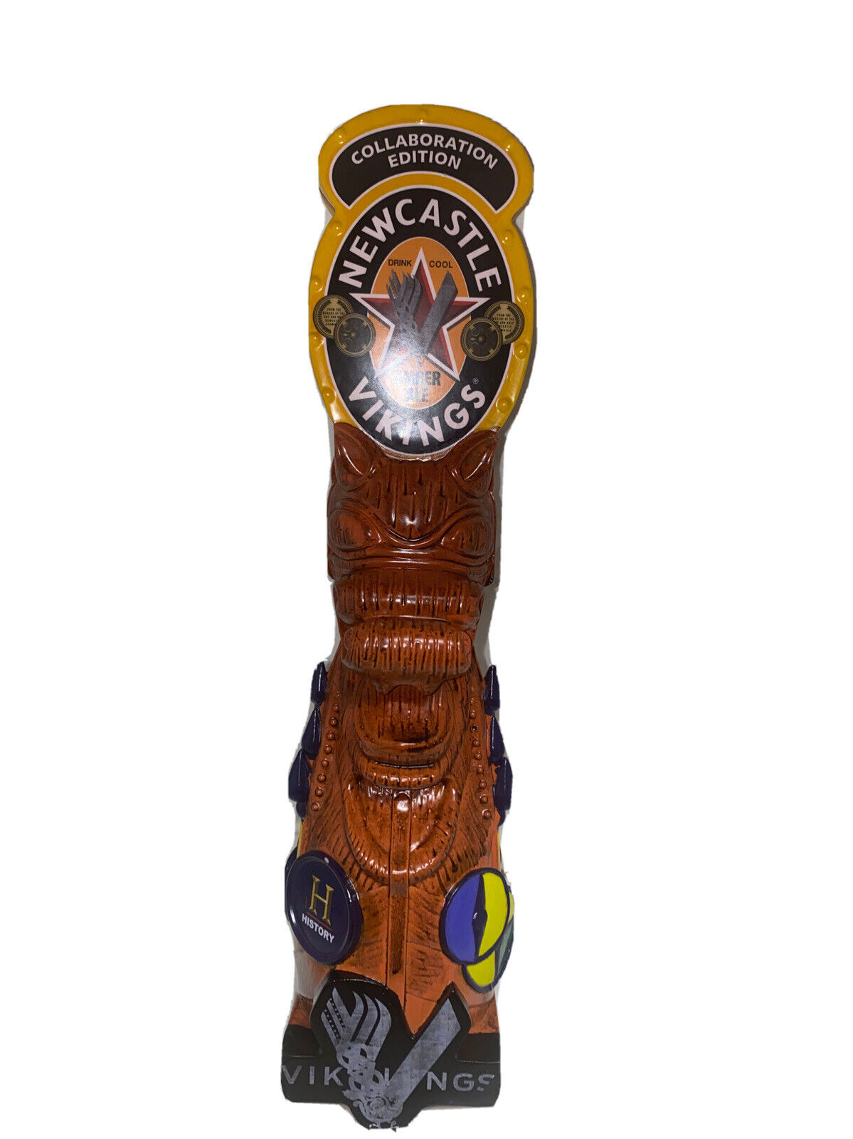 New Figural Newcastle Vikings Amber Ale  Tap Handle Collaboration History Chann