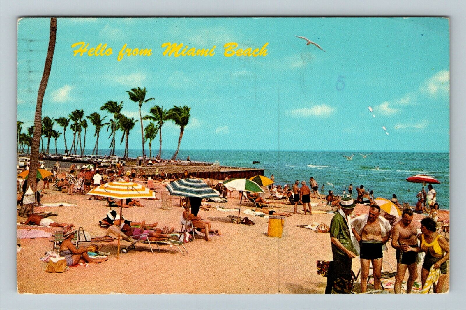 Miami FL-Florida, Popular Public Bathing Beaches, c1969Postcard