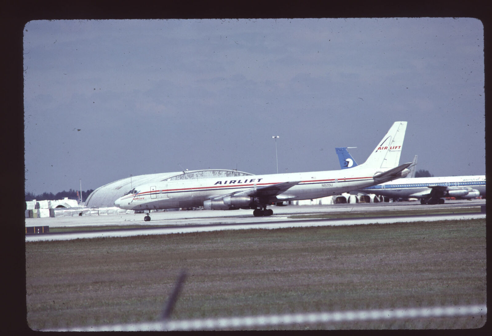 Orig 35mm airline slide Airlift International DC-8-30 N8215U [2081]