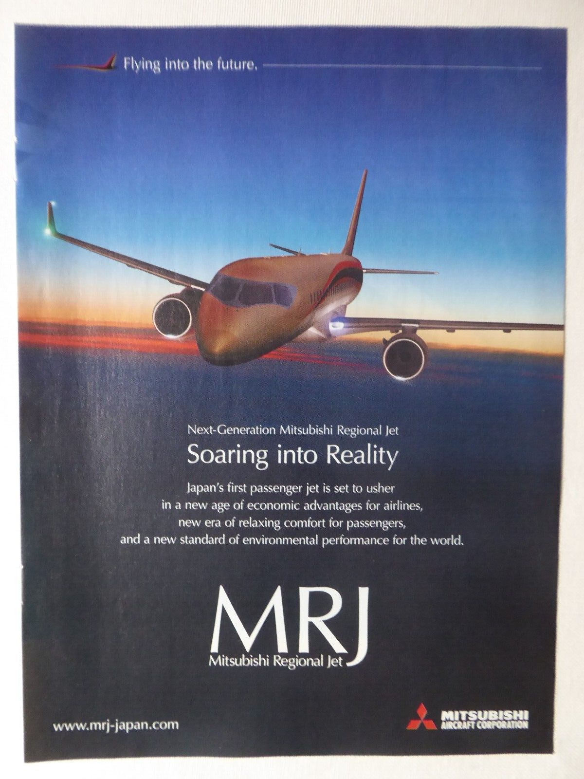 6/2011 PUB MITSUBISHI AIRCRAFT MRJ REGIONAL JET ORIGINAL AD