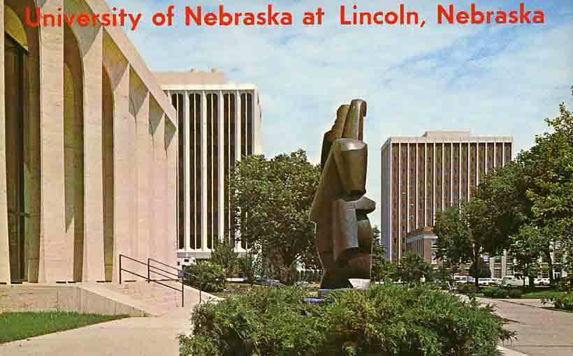 LINCOLN NE University of Nebraska Art Gallery Hamilton Oldfather Halls postcard 
