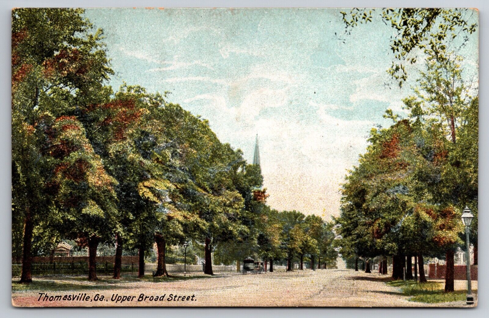 Upper Broad Street Thomasville Georgia GA c1905 Postcard