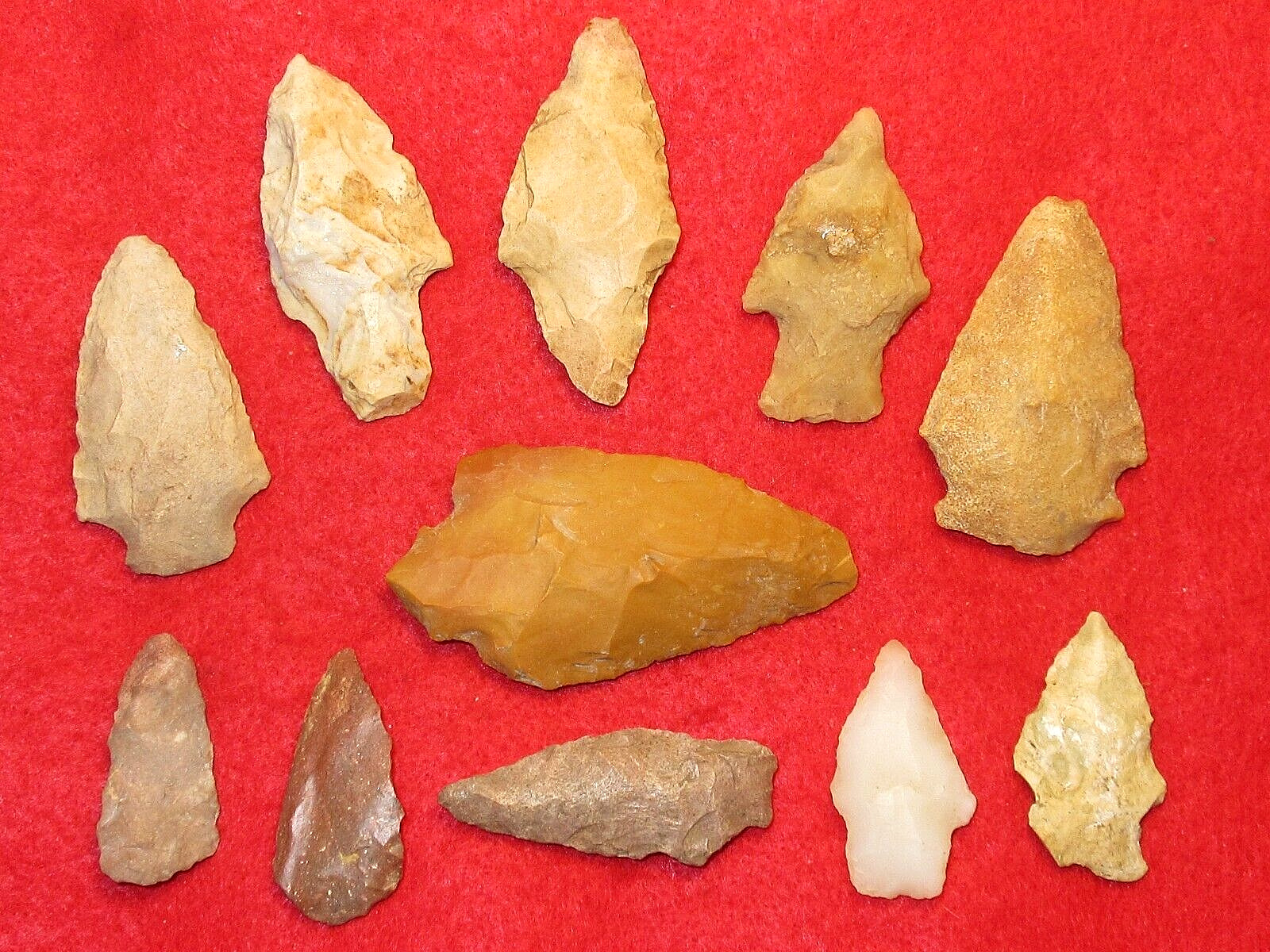 Authentic Native American artifact arrowhead 11) Arkansas points BN34
