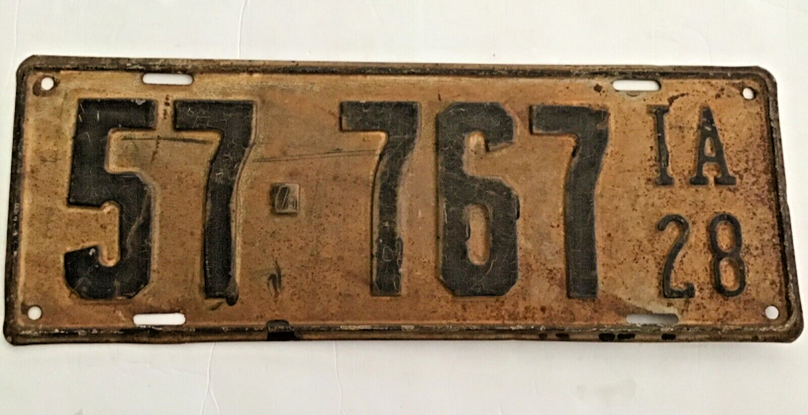 1928 Iowa License Plate Tag 57-767