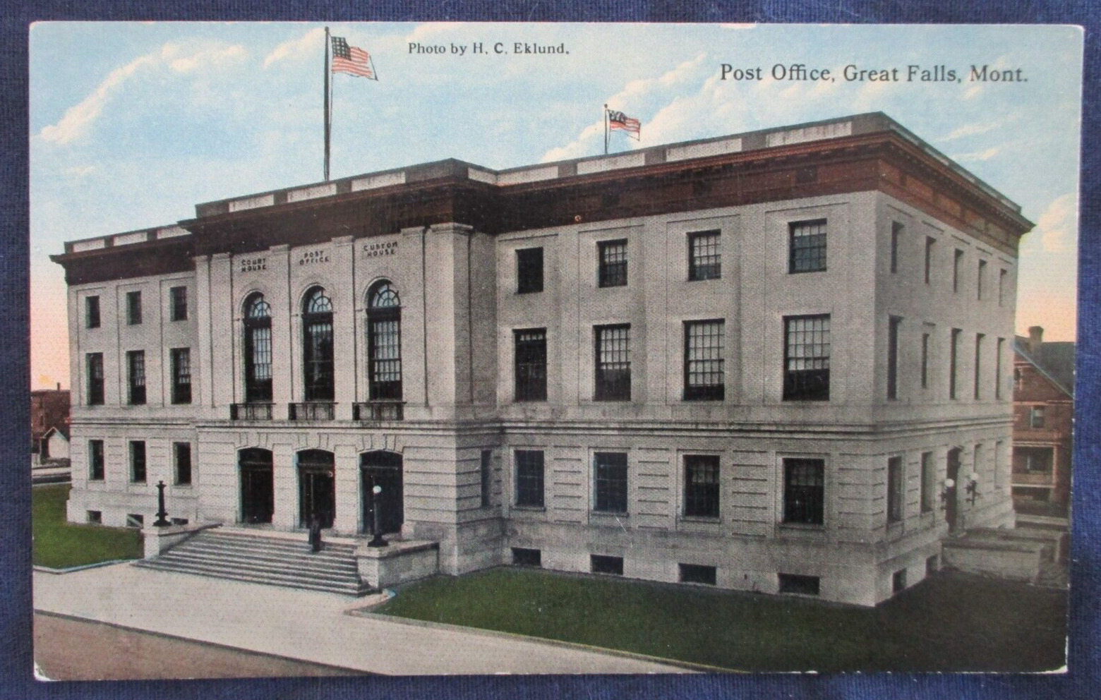 ca1910 Great Falls Montana Post Office Postcard