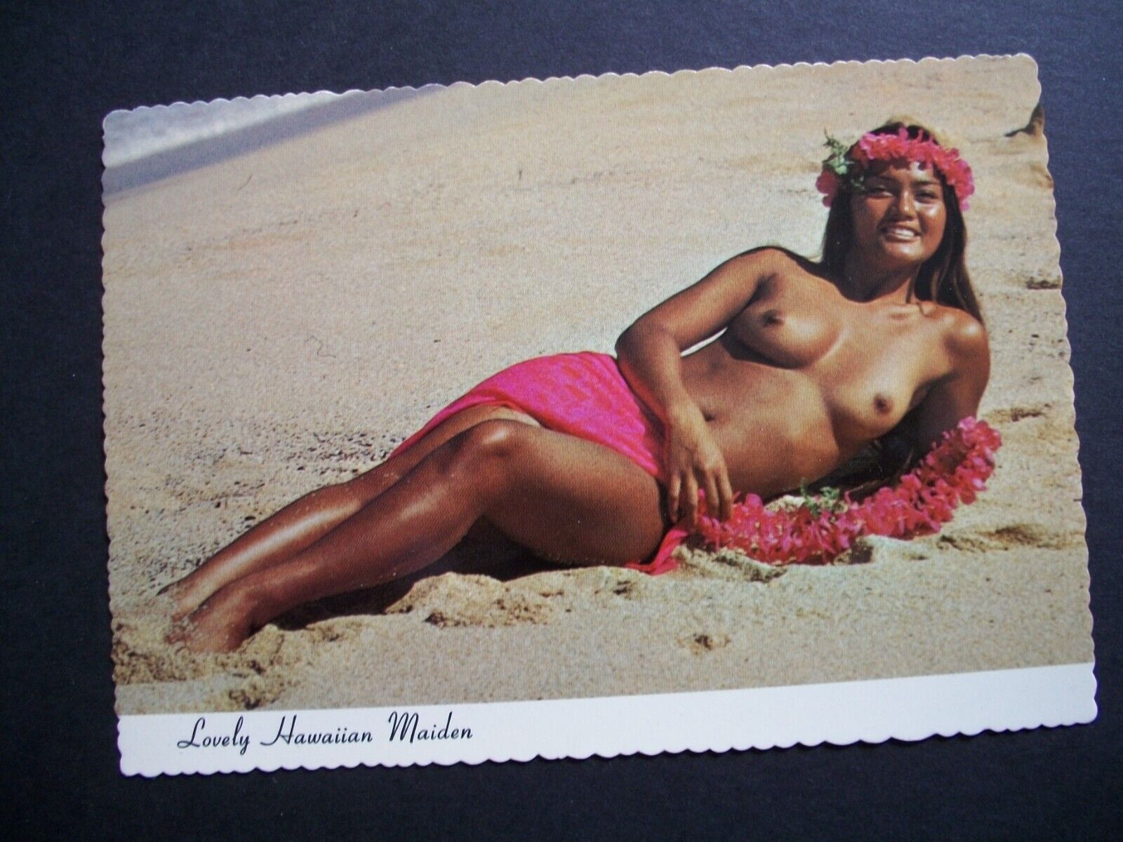 🌟 1970s Hawaiian Topless Girl Postcard Hawaii Hula Polynesian Woman Pinup Card