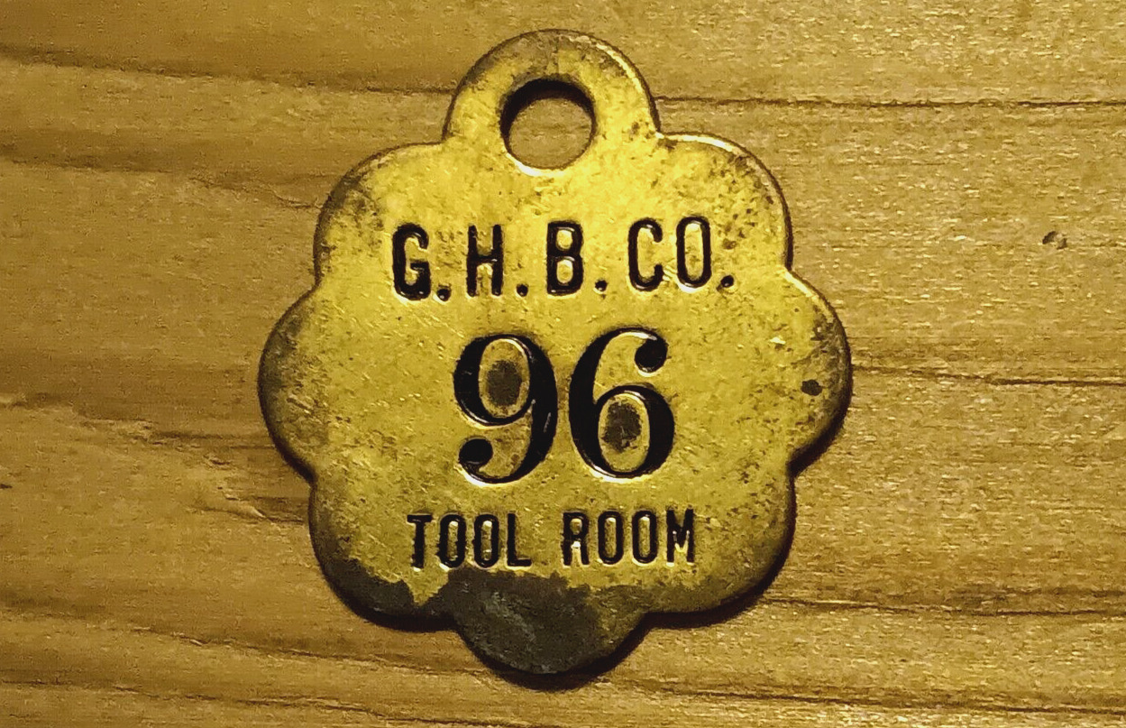 Vintage GHB CO G Heileman Brewing TOOL ROOM BRASS KEY TAG FOB La Crosse WIS Beer