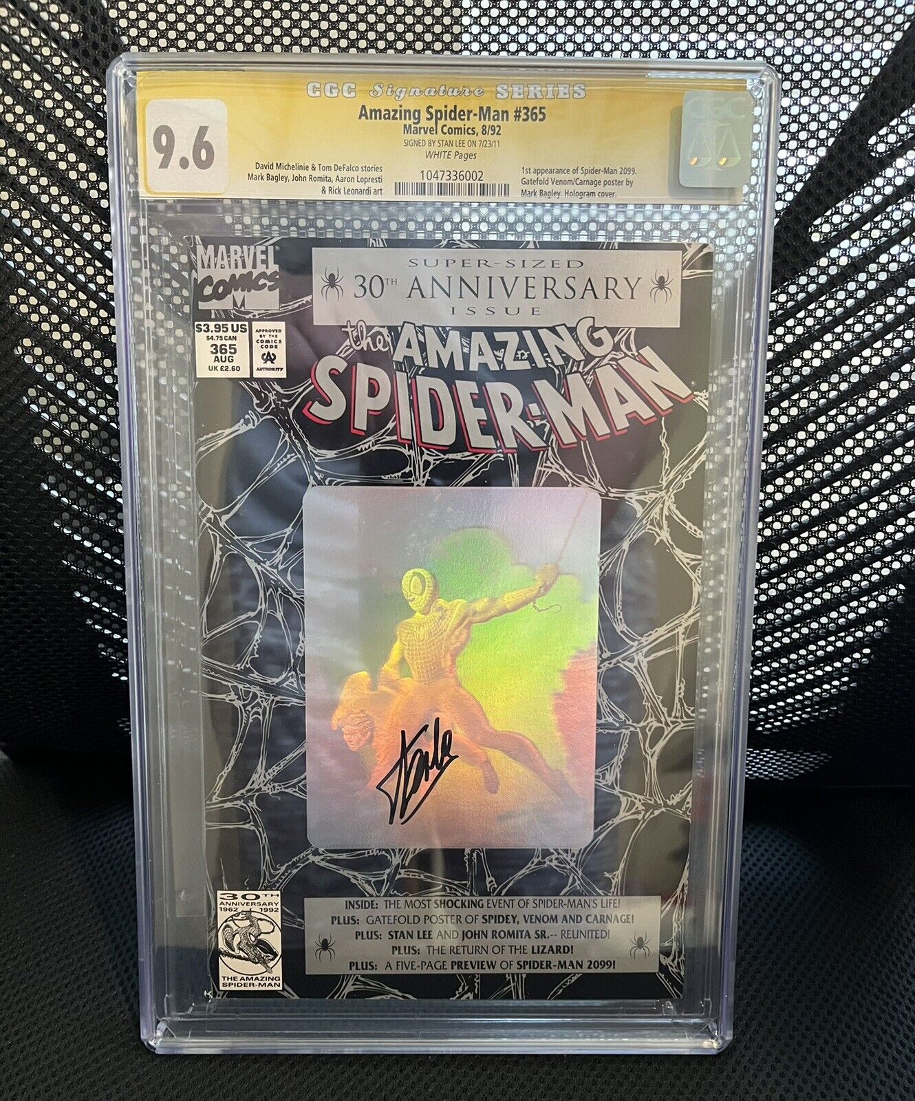 AMAZING SPIDER-MAN #365 CGC SS 9.6 STAN LEE SIGNED 30th ANNIV HOLO. NOT PRESSED