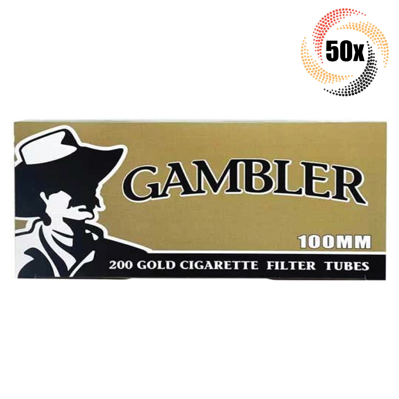 50x Boxes Gambler Gold Light 100MM 100's ( 10,000 Tubes ) Cigarette Tobacco RYO