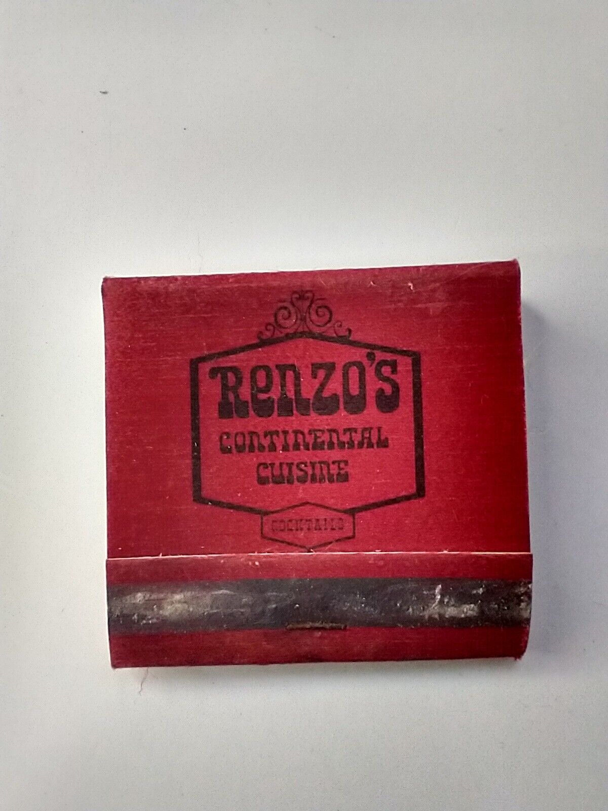 Vintage Renzo's Continental Cousine Cocktails Matchbook Unused